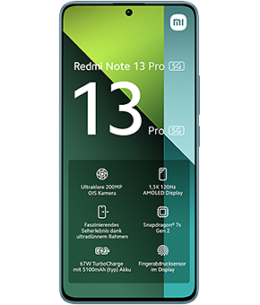 Xiaomi Redmi Note 13 Pro 5G Ocean Teal vorne