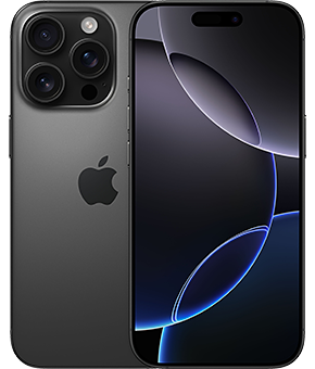 apple iphone 16 pro titan schwarz vorne