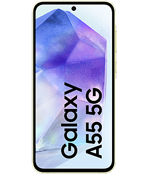 samsung galaxy a55 awesome lemon vorne